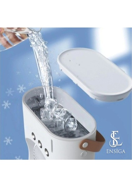 Şarjlı Iki Pervaneli Su Püskürtmeli Serinletici Vantilatör Döner Kumandalı Masa Kamp Ofis Ev Fanı indirimleri