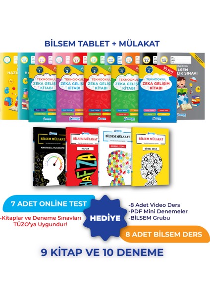 Tüm Sınıflar Için Bilsem Sınavı Hazırlık Seviye 1-2-3-4-5 ve Bilsem Hazırlık Mülakat Seti