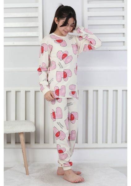 Tangled Hearts Desenli Kız Çocuk Pijama Takımı 8-13 fiyatları