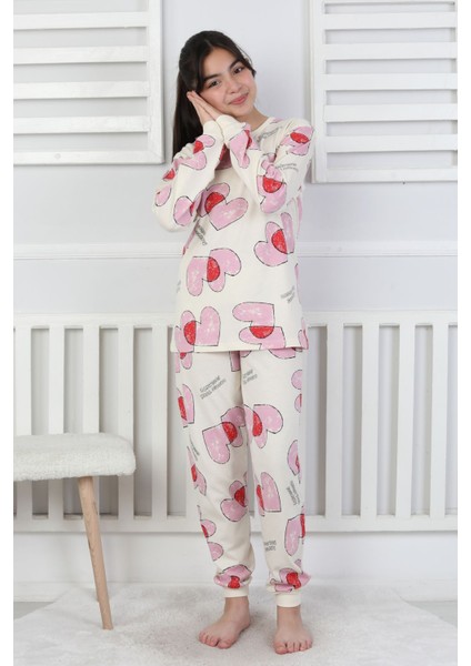 Tangled Hearts Desenli Kız Çocuk Pijama Takımı 8-13 fırsatları