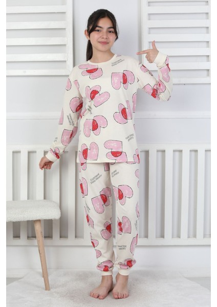 Tangled Hearts Desenli Kız Çocuk Pijama Takımı 8-13 indirimleri