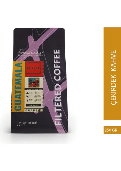 Arabica Guatemala Filtre | Orta Kavrum | Çekirdek Kahve | 250 gr | Yüksek Gövde- Düşük Asidite