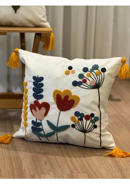 2'li Punch Işlemeli Nakışlı Panç Dekoratif Kırlent Kılıfı fiyatları