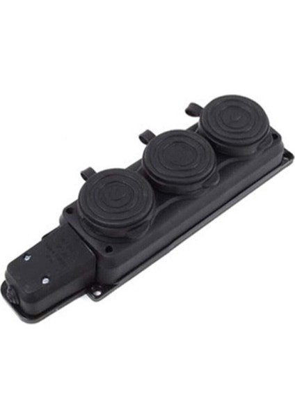 Ay-Ka Üçlü Grup Priz Kablosuz Kauçuk Kapaklı Monofaze 220V 3 Yok Yok Gri