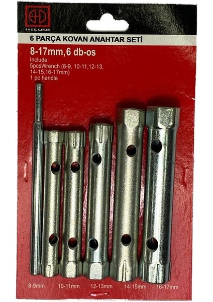 6lı Kovan Anahtar Seti 6 Parça - Boru Anahtarı