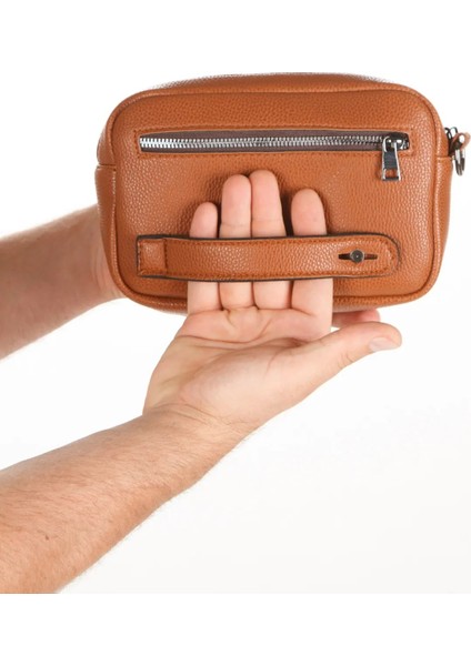 Erkek El Askılı Portföy Clutch El Çantası NEW256 - Taba modelleri