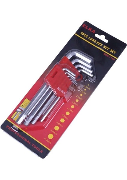 Alyan Set Uzun Düz 9 Pcs 1180 Allen Anahtarları