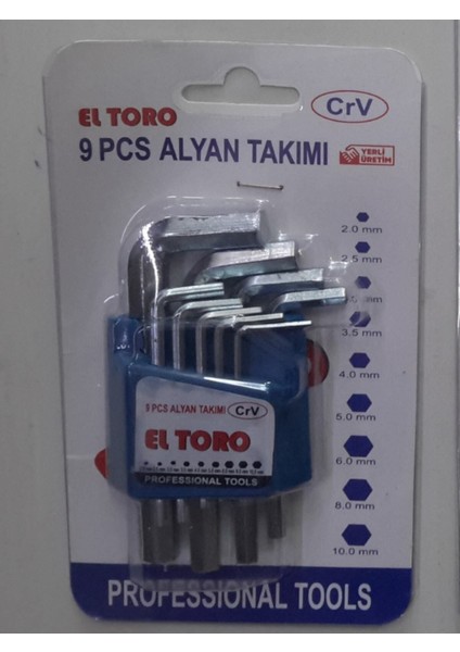 El Toro 9 Lu Alyan Takımı 120 mm Allen Anahtarları