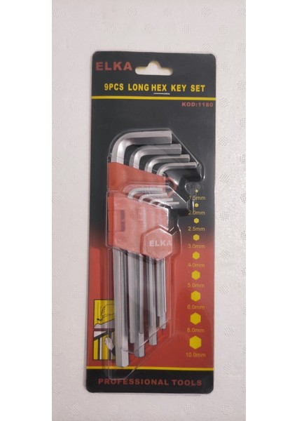 Alyan Set Uzun Stil 9 Pcs Allen Anahtarları
