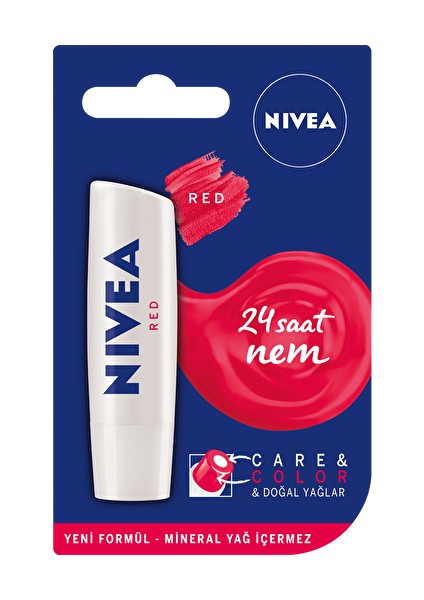 Nivea Care&color Red Dudak Bakım Kremi 4,8g