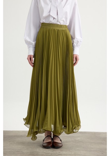 Yeşil Misinalı Şifon Etek fiyatları