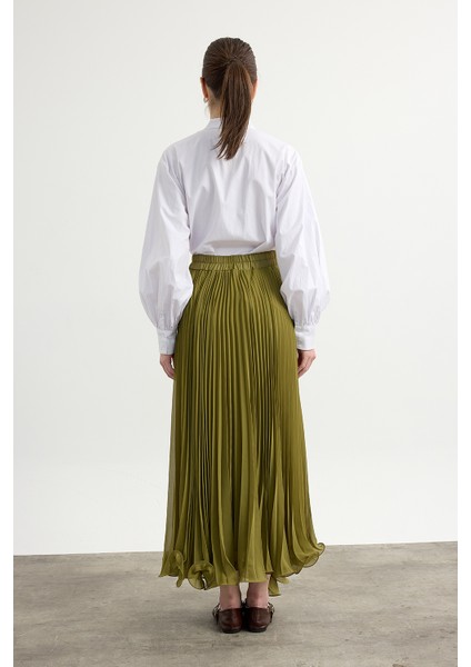 Yeşil Misinalı Şifon Etek indirimleri