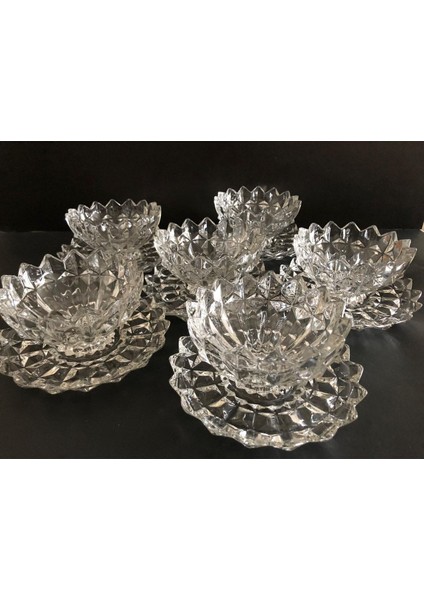 Şeffaf Cam Kase Seti, 12 Parça, 6 Kişilik, Şık ve Kullanışlı Tasarım