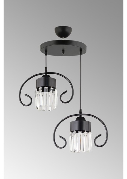 Kelebekli Siyah Kristal Sarkıt Tepsi Çiftli Lüks Avize fiyatları