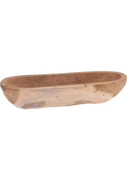 Renkli Ahşap Kase, Kano Şekli, 40X11X7 Cm, Şık ve Kullanışlı Tasarım