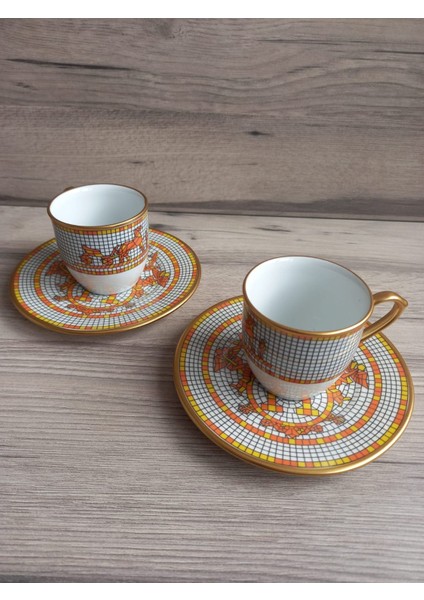 12 Parça 6 Kişilik Porselen Türk Kahvesi Fincan Takımı Trv Serisi