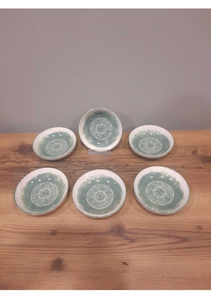 Parlak Yeşil 13 cm Çerezlik ve Sosluk 6'lı Set, Şık ve Kullanışlı Tasarım