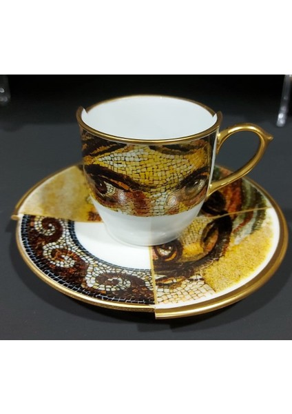 12 Parça 6 Kişilik Porselen Türk Kahvesi Fincan Takımı Zeu Serisi