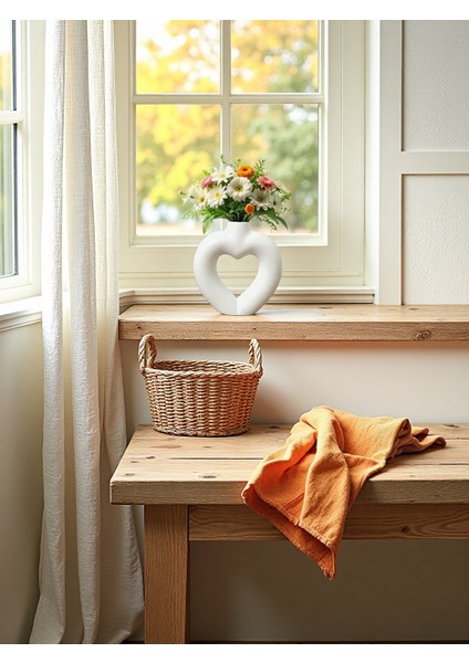 Dekoratif Kalp Figürlü Seramik Vazo | El Yapımı Özel Tasarım