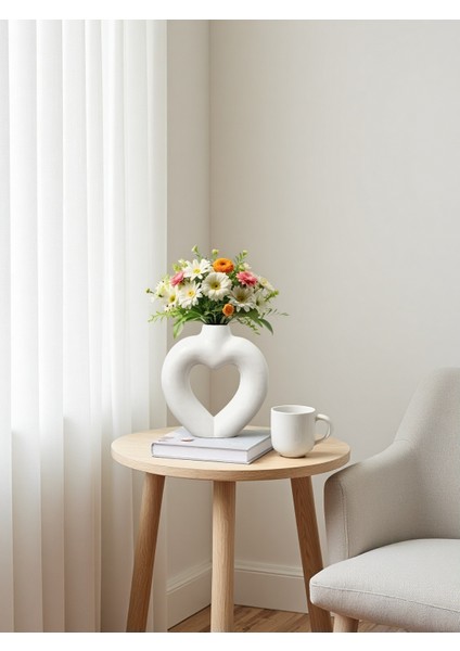 Dekoratif Kalp Figürlü Seramik Vazo | El Yapımı Özel Tasarım modelleri