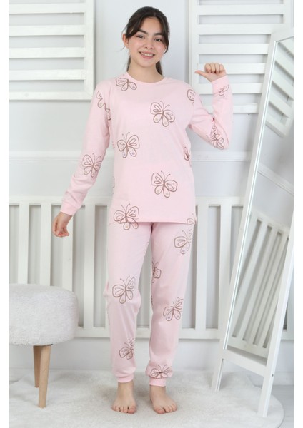 Butterfly Garden Desenli Kız Çocuk Pijama Takımı