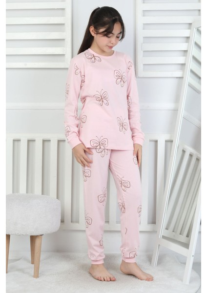 Butterfly Garden Desenli Kız Çocuk Pijama Takımı fırsatları