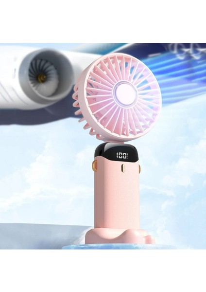 LCD Ekranlı Şarjlı Mini El Boyun Masa Fanı Seyahat Taşınabilir Fan Aralığı Şarjlı Yüksek Şarj