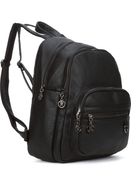Kadın Deri Ayarlanabilir Askılı Omuz ve Sırt Çantası NEW353 - Siyah