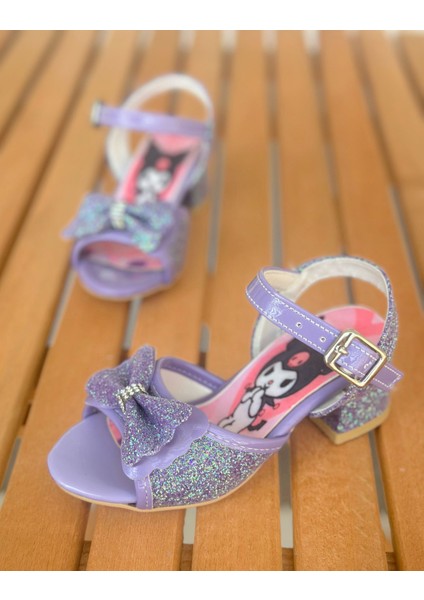 Çocuk Kuromi Topuklu Ayakkabı, Çocuk Kısa Topuklu Ayakkabı, Çocuk Abiye Ayakkabı