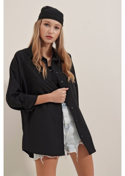Kadın Oversize Uzun Basic Gömlek 3900 indirimleri