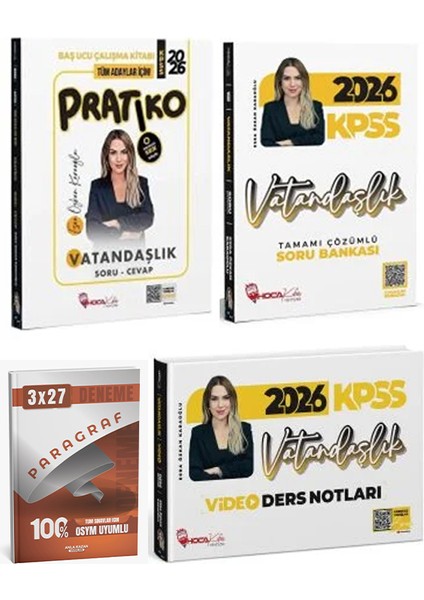 Anla Kazan + Hoca Kafası 2026 Kpss Vatandaşlık Pratiko + Soru Bankası + Video Ders + Paragraf Deneme 4 Lü Set fiyatları