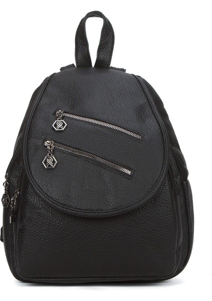 Kadın Deri Ayarlanabilir Askılı Omuz ve Sırt Çantası NEW352 - Siyah