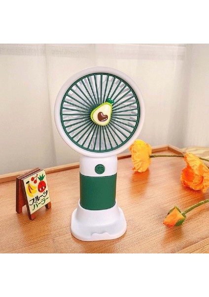 Meyveli Masa Standlı Model Şarjlı El Fanı Serinletici Taşınabilir Fan