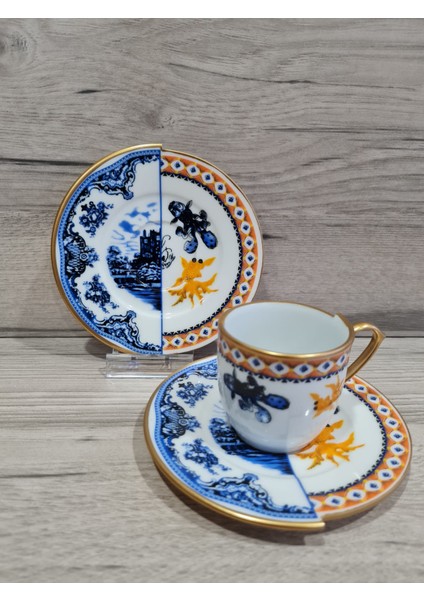 12 Parça 6 Kişilik Porselen Türk Kahvesi Fincan Takımı Hyb 1 Serisi