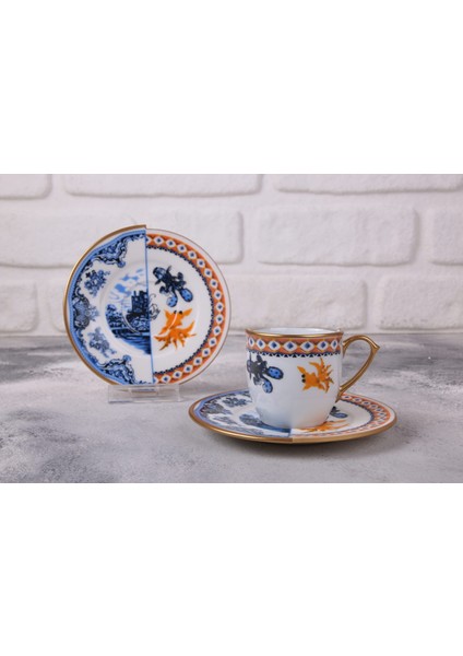 12 Parça 6 Kişilik Porselen Türk Kahvesi Fincan Takımı Hyb 1 Serisi modelleri