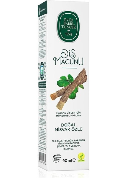 Doğal Diş Macunu 90 gr Misvak Özlü modelleri