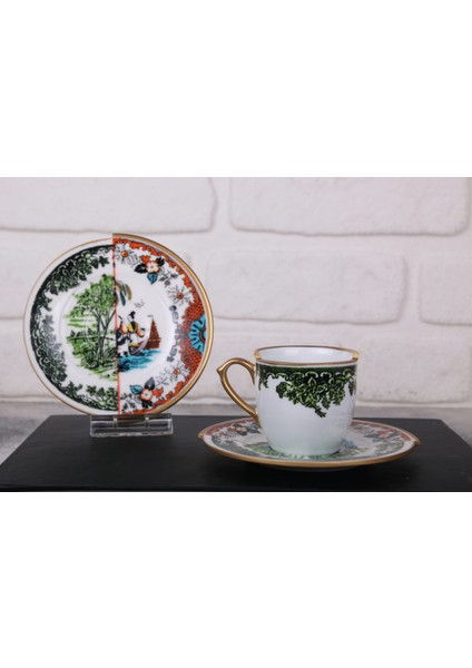 12 Parça 6 Kişilik Porselen Türk Kahvesi Fincan Takımı Hyb 6 Serisi modelleri