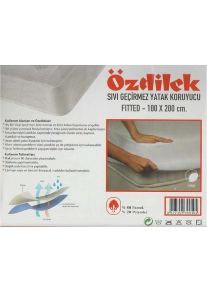 Sıvı Geçirimsiz, Elastik Beden, 100X200 cm Yatak Koruyucu fiyatları