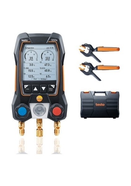 550S Akıllı Set - Kablosuz Kelepçe Sıcaklık Problarına Sahip Akıllı Dijital Manifold ( Hortum Seti Hariç )