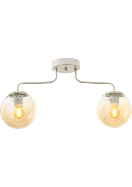 Beyaz 2'li Glop Camlı Şık Avize, Modern ve Zarif Tasarım, Kaliteli Aydınlatma. fiyatları