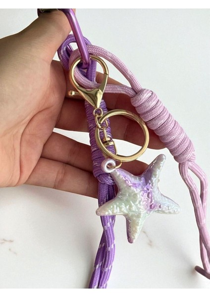 Yıldız Figürlü Mor Pembe Çanta Charmı, Aksesuar, Anahtarlık, Çanta Süsü fiyatları