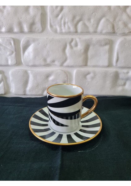 12 Parça 6 Kişilik Porselen Türk Kahvesi Fincan Takımı Çfl Serisi
