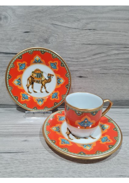 12 Parça 6 Kişilik Porselen Türk Kahvesi Fincan Takımı Cml Serisi