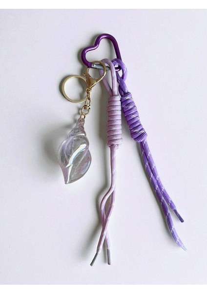 Deniz Kabuğu Figürlü Mor Pembe Çanta Charmı, Aksesuar, Anahtarlık, Çanta Süsü