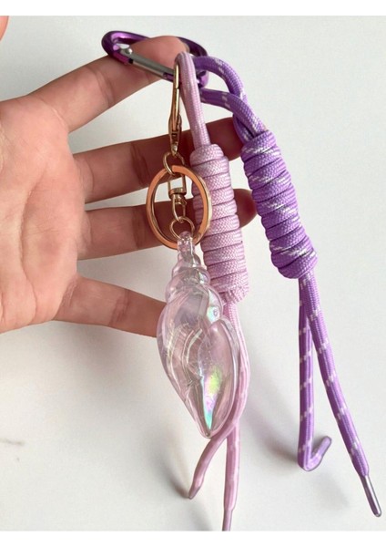 Deniz Kabuğu Figürlü Mor Pembe Çanta Charmı, Aksesuar, Anahtarlık, Çanta Süsü fiyatları