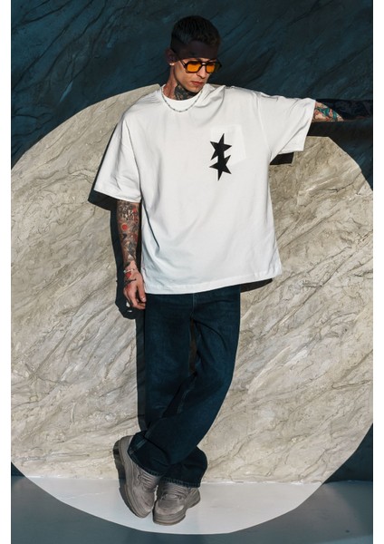 Erkek Oversize Bol Kesim Beyaz Tişört %100 Pamuk modelleri