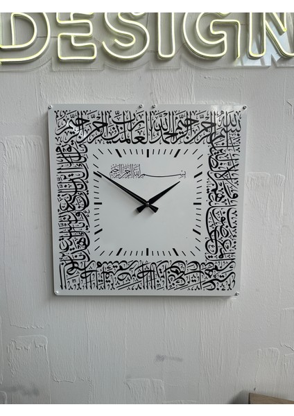 Fatiha Suresi Hat Yazılı Metal Tasarım Duvar Saati indirimleri