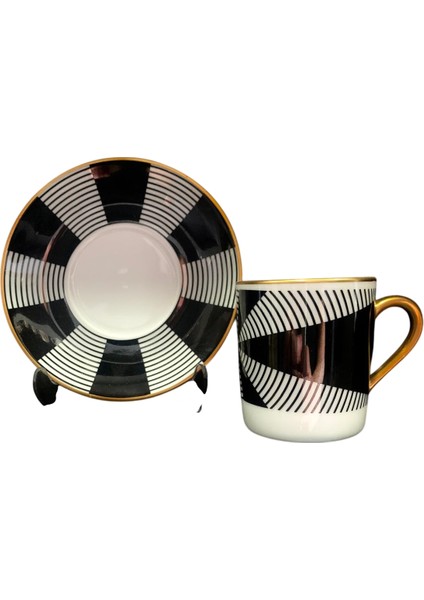 12 Parça 6 Kişilik Porselen Türk Kahvesi Fincan Takımı Dms Serisi
