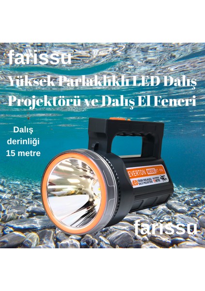 RT-996 50W Yüksek Parlaklıklı LED Dalış Projektörü ve Dalış El Feneri