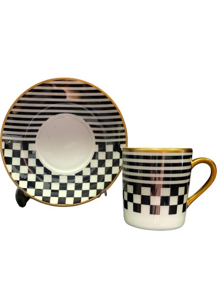 12 Parça 6 Kişilik Porselen Türk Kahvesi Fincan Takımı Çdd Serisi